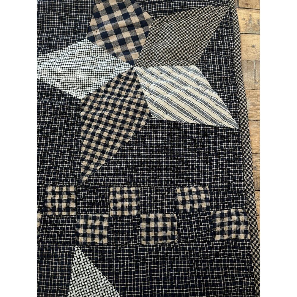 Handmade Quilted Table Runner Rectangle Patchwork Star Pattern 50" x 13" - Picture 7 of 11